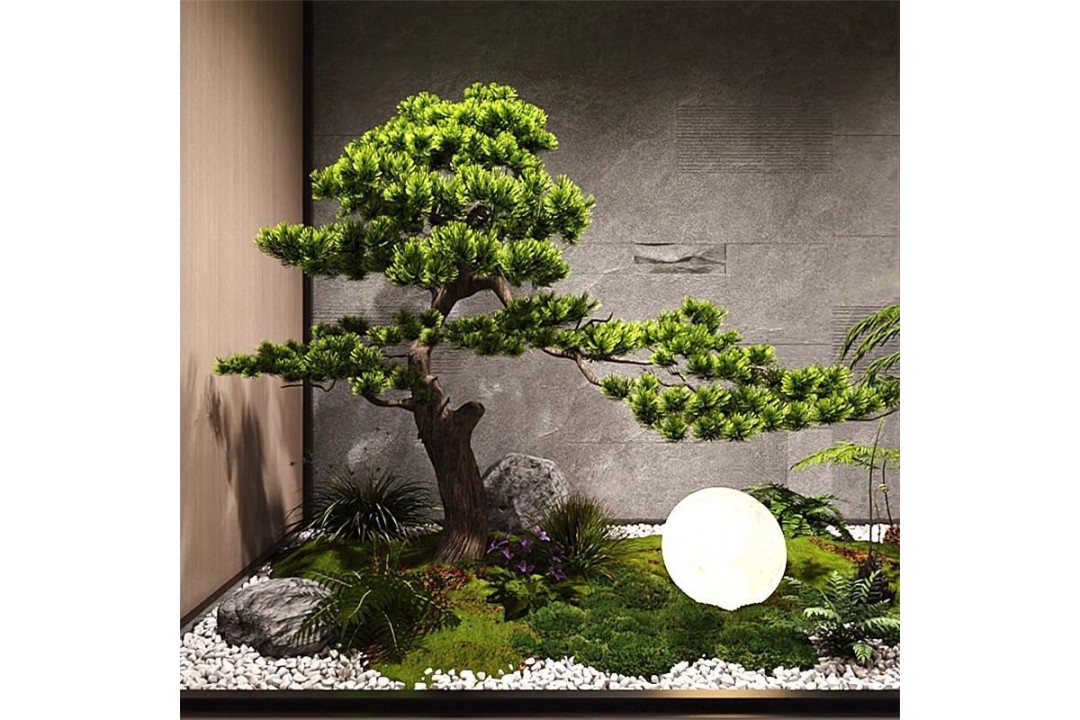 tiểu cảnh cây tùng giả